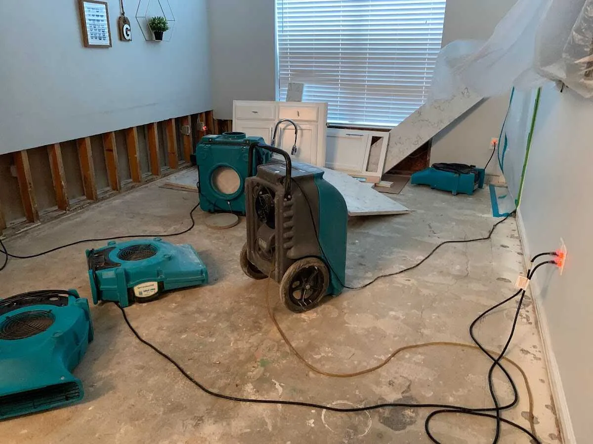 Dehumidifier in flood-cut room for Water Damage Restoration in Waimanalo